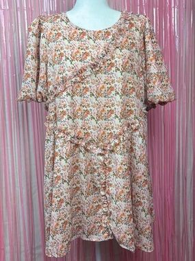 Mikarose Floral Ruffle Dress XL
